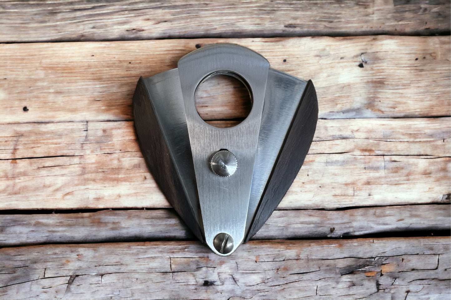 Wood and Stainless Tear Drop Cigar Cutter - 54 Ring Guage