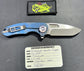 Curtiss – F3M-SPFL-ST/SL – F3 Med Spanto Flipper Slim – Folding Knife – CTS-XHP Stonewash Drop Point – Titanium – Battleworn Blue