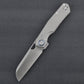 KUNWU TAO FRAMELOCK FOLDING KNIFE GRAY TITANIUM HANDLE SHEEPSFOOT PLAIN EDGE S703