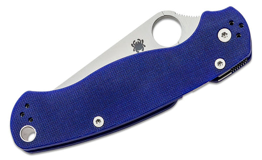 Spyderco Paramilitary 2 Folding Knife 3.42" CPM-S110V Satin Blade, Blue/Purple (Blurple) G10 Handles - C81GPDBL2