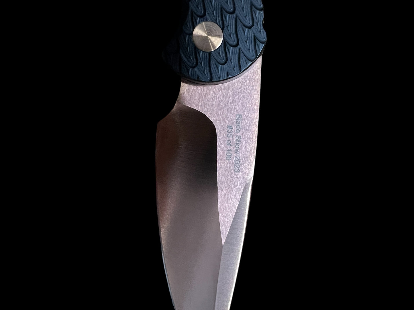 ProTech 2023 Blade Show TR-5 - Black Feather Textured Aluminum / Rose Gold PVD #35 of 100