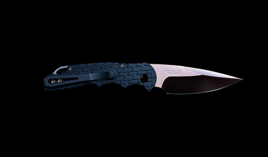 ProTech 2023 Blade Show TR-5 - Black Feather Textured Aluminum / Rose Gold PVD #35 of 100