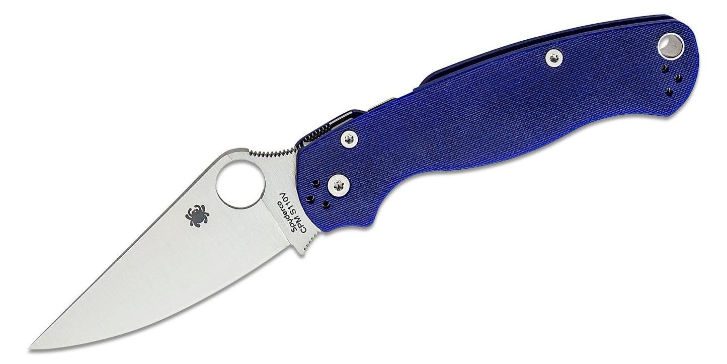 Spyderco Paramilitary 2 Folding Knife 3.42" CPM-S110V Satin Blade, Blue/Purple (Blurple) G10 Handles - C81GPDBL2