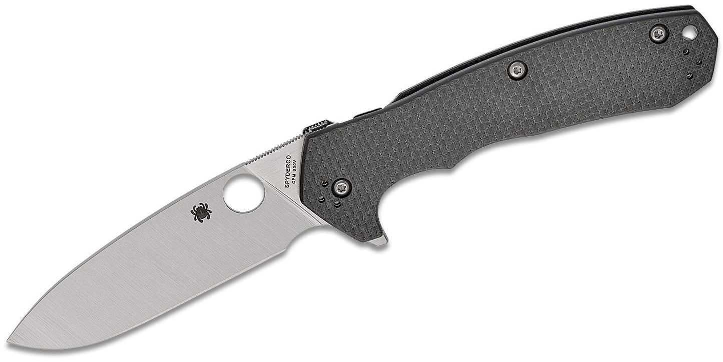 Spyderco Brian Lai Amalgam Flipper Knife 3.8" S30V Satin Plain Blade, Carbon Fiber/G10 Laminate Handles - C234CFP