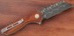 CIVIVI Knives Brian Brown ExOne Liner Lock Flipper Knife 2.94" Damascus Reverse Tanto Blade, Guibourtia Wood Handles, Reversible Clip - C23036-DS1