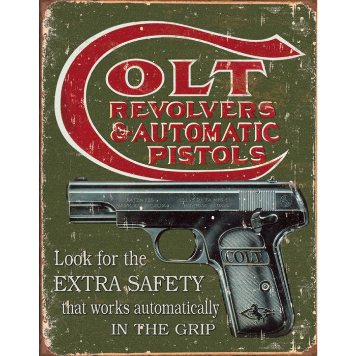 Colt Extra Safety Metal Sign 12 1/2" x 16"