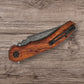 CIVIVI Knives Bryan Montalvo Bluetick Nested Liner Lock Flipper Knife 3.47" Damascus Drop Point Blade, Milled Guibourtia Wood Handles - C23050-DS1