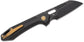 Vosteed Knives RSKAOS Top Liner Lock Flipper Knife 3.3" M390 Black Stonewashed Sheepsfoot Blade, Black Stonewashed Titanium Handles, Hard Case - MHET3 - Serial # 24