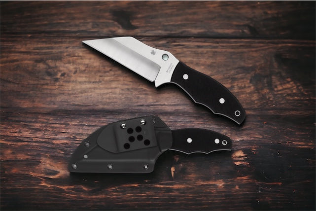 Spyderco FB09GP2 Ronin 2 - 4.08" Plain Edge CTS-BD1 Blade - Black G-10 Handle - Black Boltaron Sheath