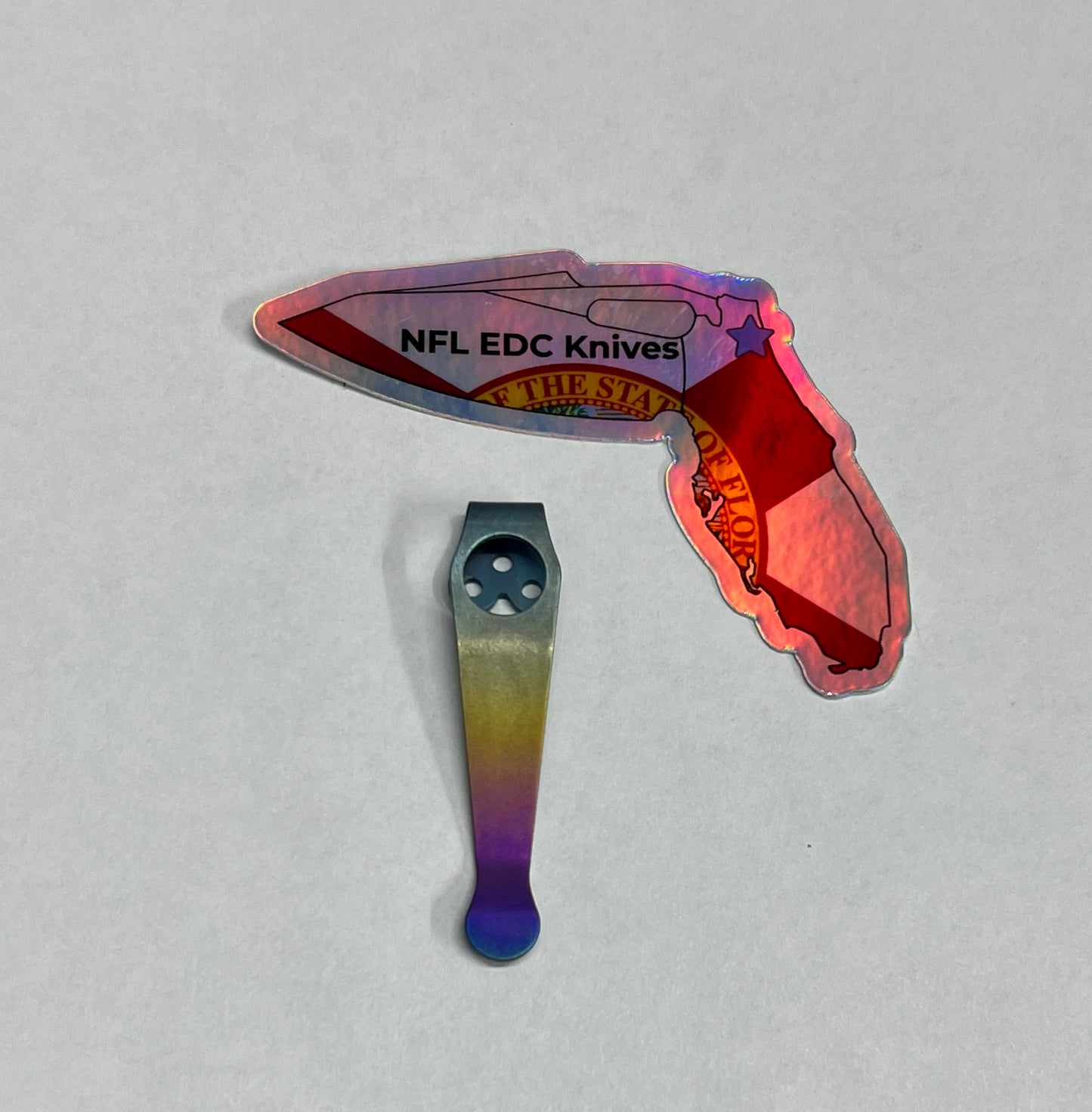 Titanium Deep Carry Pocket Clip Anodized Tequila Sunrise - Spyderco Three Hole PM2 PM3