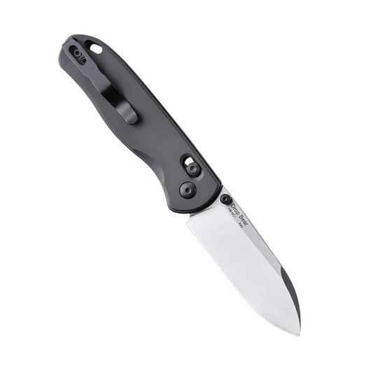 Kizer Cutlery Vanguard Azo Drop Bear Folding Knife 2.97" 154CM Satin Drop Point Blade, Gunmetal Aluminum Handles - V3619C1