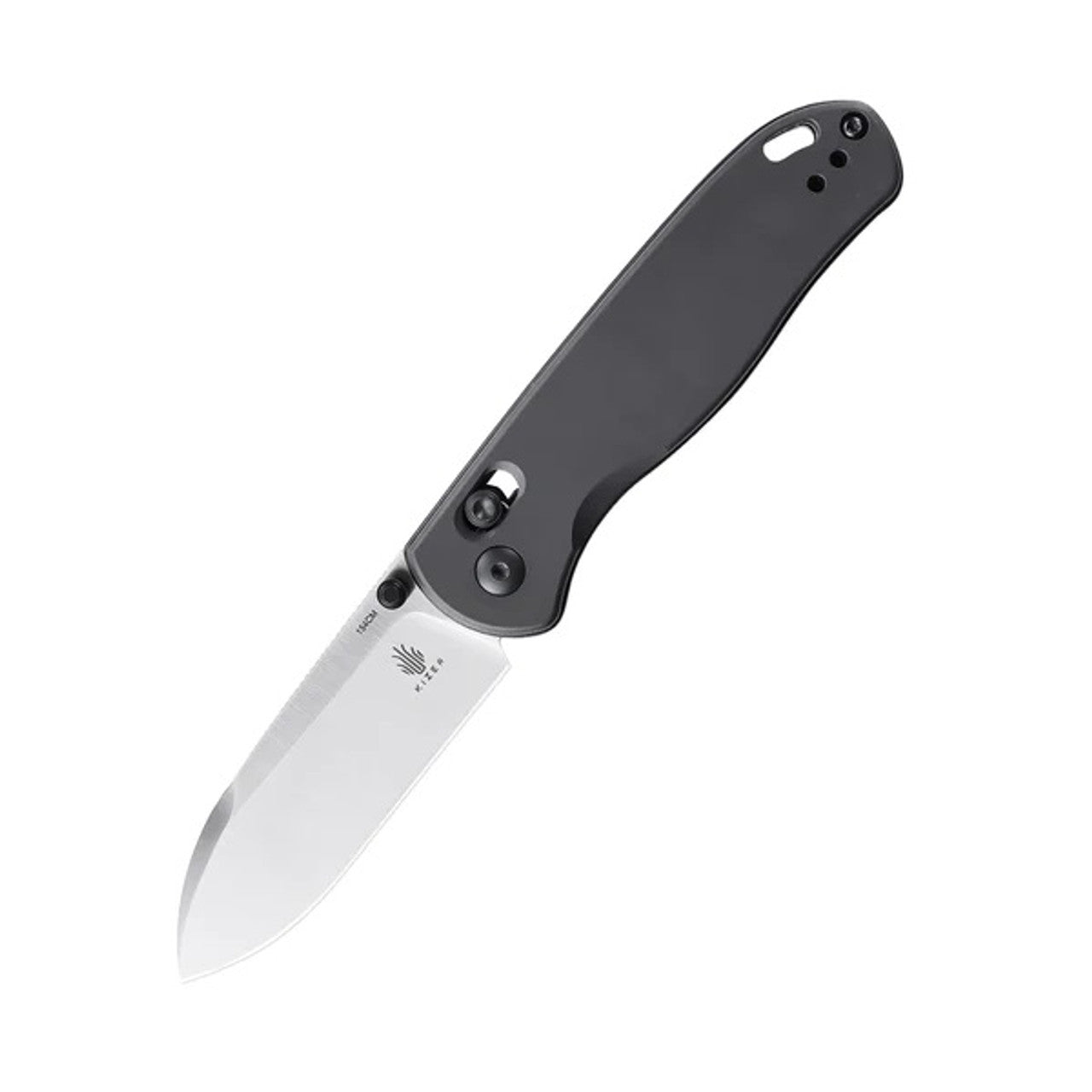 Kizer Cutlery Vanguard Azo Drop Bear Folding Knife 2.97" 154CM Satin Drop Point Blade, Gunmetal Aluminum Handles - V3619C1