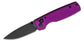 Kizer Cutlery Vanguard Original Button Lock Folding Knife 2.98" 154CM Black Drop Point Blade, Purple Aluminium Handles - V3605C4