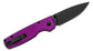 Kizer Cutlery Vanguard Original Button Lock Folding Knife 2.98" 154CM Black Drop Point Blade, Purple Aluminium Handles - V3605C4