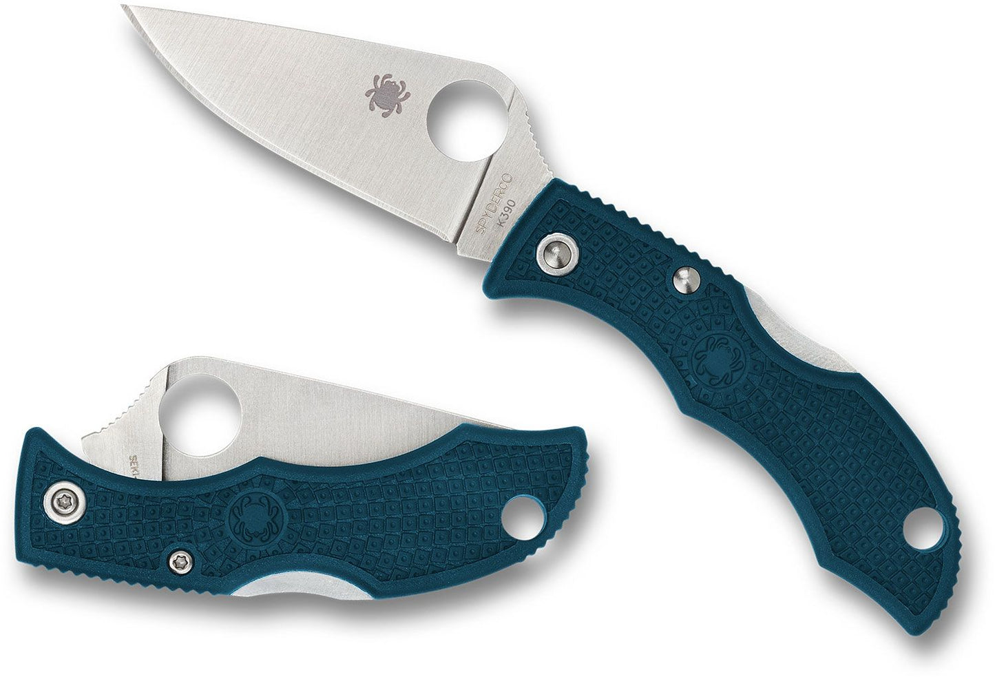 Spyderco Ladybug 3 Key Ring Knife 1.97" K390 Satin Plain Blade, Blue FRN Handles - LFP3K390 Seti