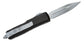 Microtech 232-1SB Signature Series Steamboat Willie UTX-85 AUTO OTF Knife 3" Antique White Drop Point Blade, Black Laser Etched Aluminum Handles, Antique White Accents