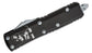 Microtech 232-1SB Signature Series Steamboat Willie UTX-85 AUTO OTF Knife 3" Antique White Drop Point Blade, Black Laser Etched Aluminum Handles, Antique White Accents