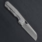 KUNWU TAO FRAMELOCK FOLDING KNIFE GRAY TITANIUM HANDLE SHEEPSFOOT PLAIN EDGE S703