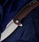 SHIELDON TRANCHODON LINERLOCK RED G10 FOLDING DAMASCUS POCKET KNIFE 7093D1