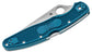 Spyderco Police 4 Lightweight Folding Knife 4.38" K390 Satin Plain Blade, Blue FRN Handles - C07FP4K390 - SETI