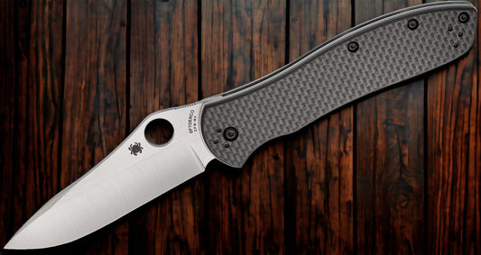 Spyderco Gayle Bradley 2 Folding Knife 3.6" CPM-M4 Plain Blade, Carbon Fiber/G10 Laminate Handles, Liner Lock - C134CFP2