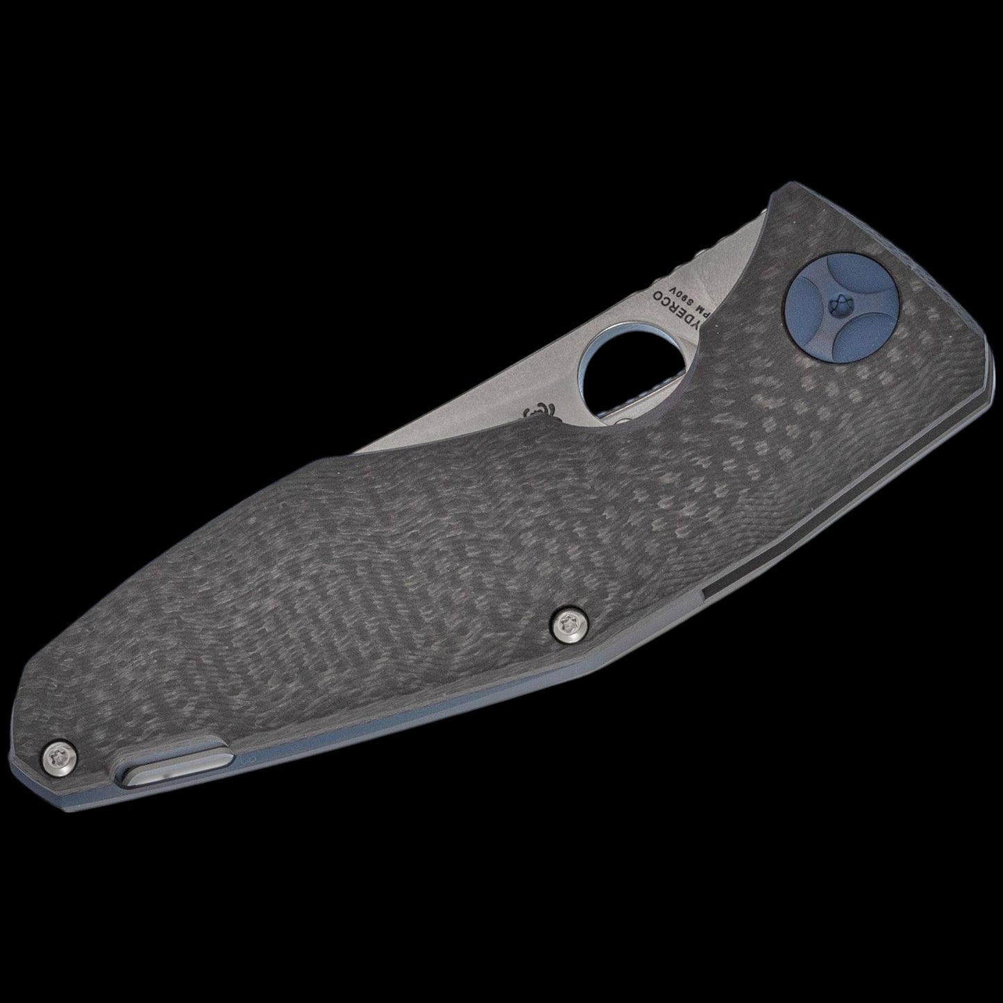 Spyderco Dmitry Sinkevich Drunken Folding Knife 3.5" S90V Stonewashed Plain Blade, Carbon Fiber and Titanium Handles, Frame Lock - C235CFTIP