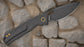 Vosteed Knives Geoff Blauvelt Psyop Top Liner Lock Front Flipper Knife 3.32" Elmax Black Stonewashed Drop Point Blade, Black Checkered Titanium Handles, Hard Case, Button Lock - A2201