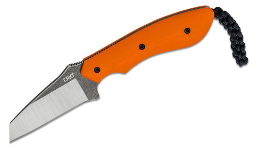 Columbia River CRKT 2399 Folts S.P.I.T. Fixed Blade Neck Knife 2.15" Two-Tone Reverse Tanto Blade, Orange G10 Handles, Thermoplastic Sheath
