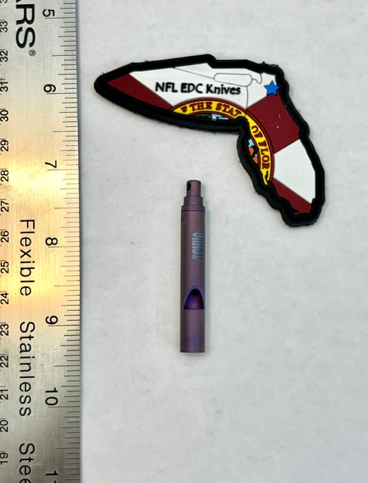 NFL_EDC_Knives Custom Tactical Purple Anodized Vargo 416 Outdoors Titanium Emergency Whistle