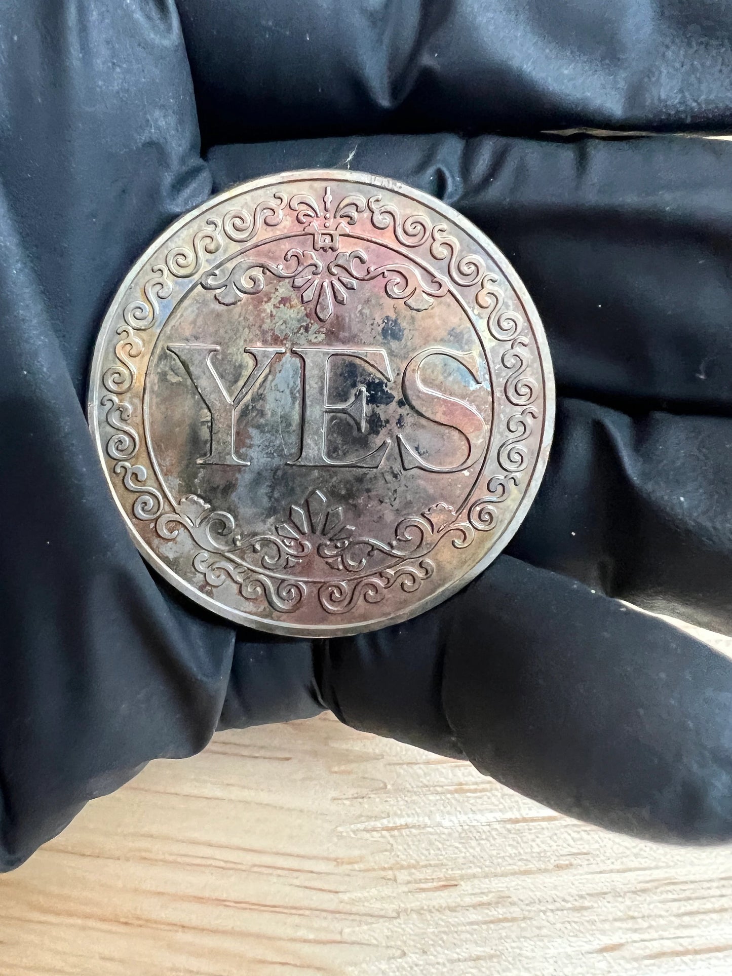 Yes / No Challenge Coin - Case Hardened Color