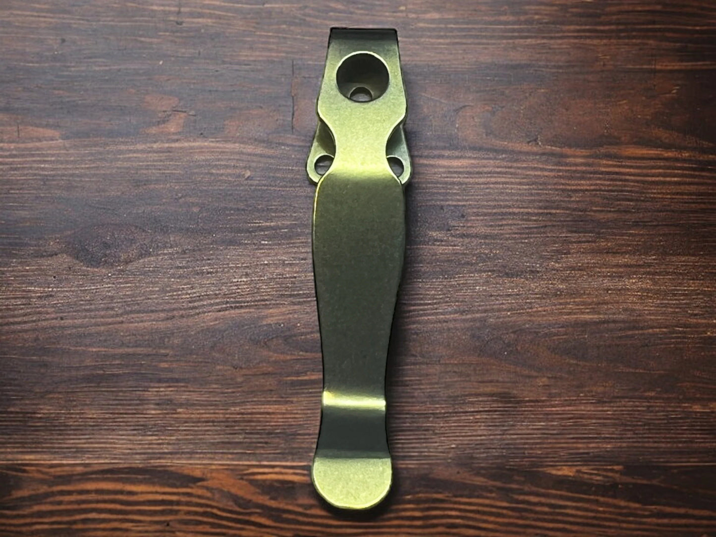 Titanium Deep Carry Pocket Clip Anodized  Spyderco Shaman - Gold