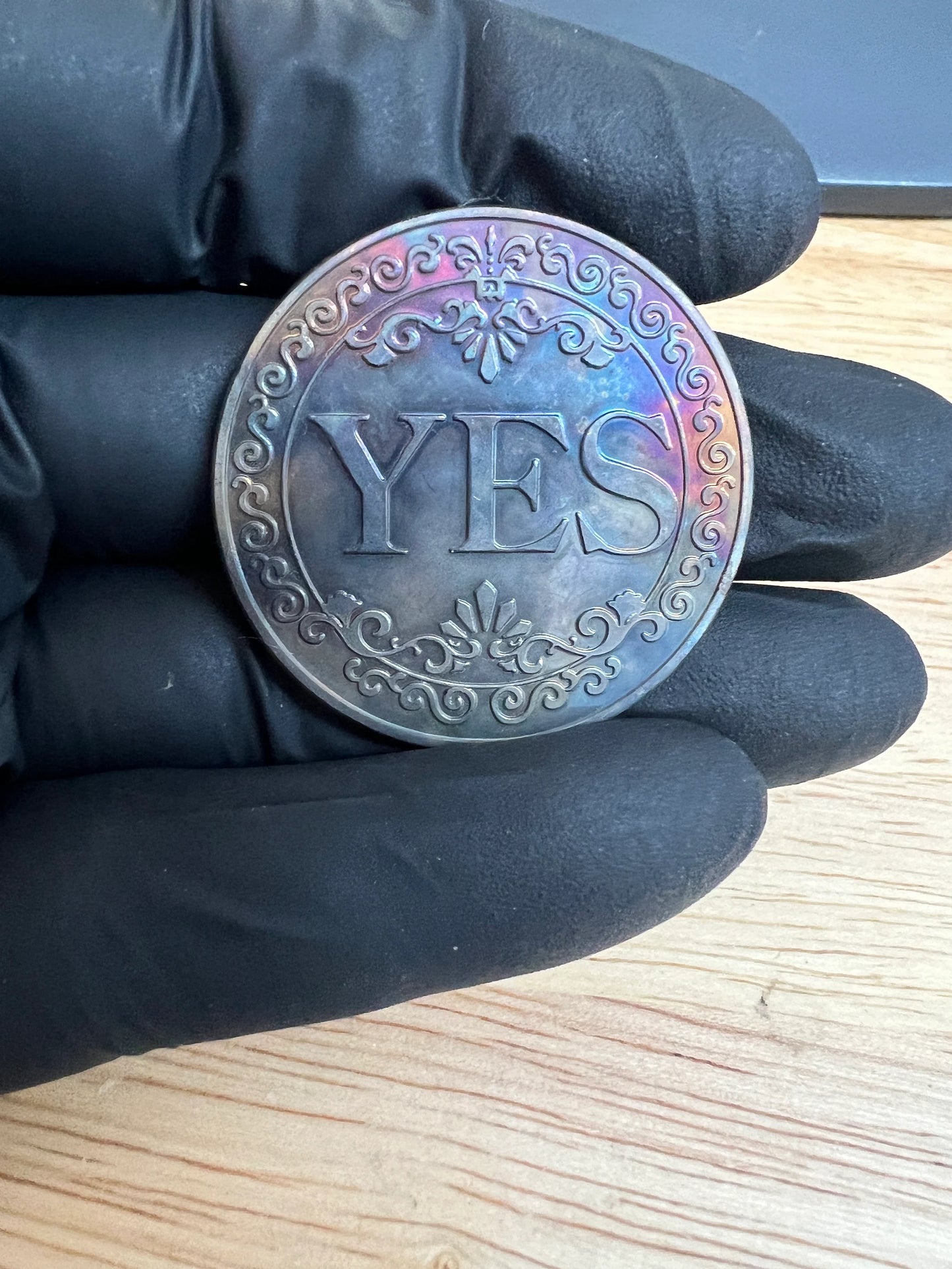 Yes / No Challenge Coin - Case Hardened Color