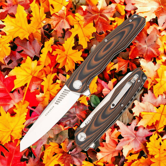 Komoran 035 Black and Orange G-10 Folding Knife