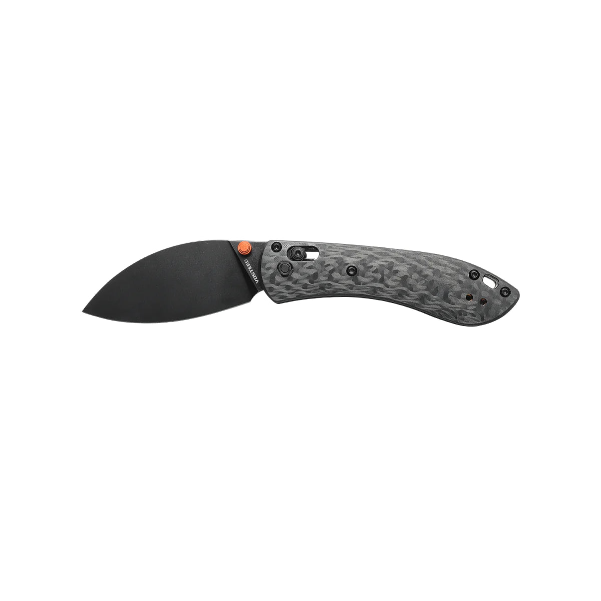 Vosteed Mini Nightshade - Shilin Cutter - Crossbar Lock Knife (2.6" S35VN Black Stonewashed Blade & Carbon Fiber Handle) - A0202