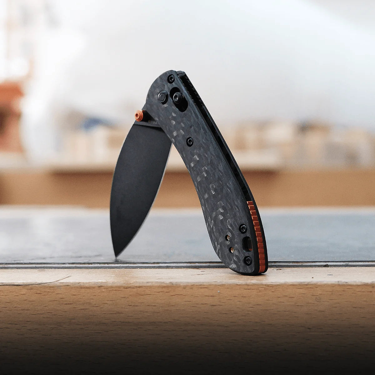 Vosteed Mini Nightshade - Shilin Cutter - Crossbar Lock Knife (2.6" S35VN Black Stonewashed Blade & Carbon Fiber Handle) - A0202