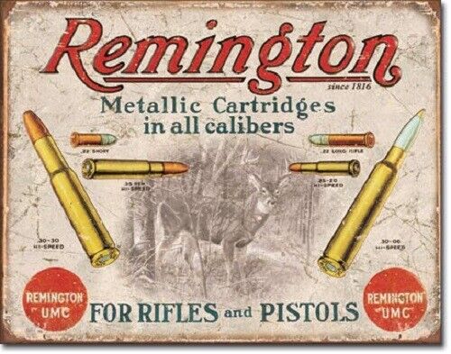 Remington Metallic Cartridge Metal Sign 16" X 12 1/2"