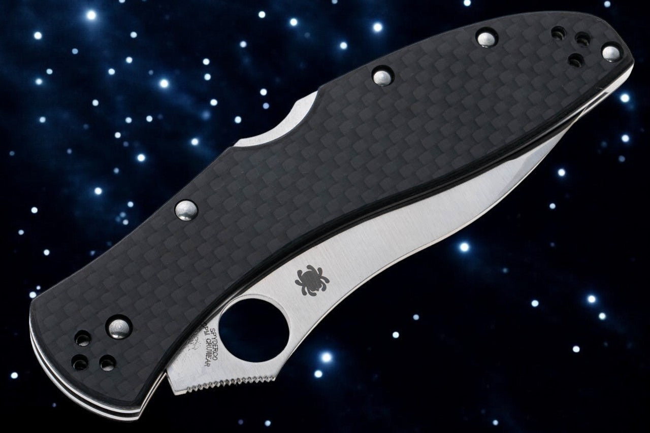 Spyderco Centofante 3 - Distributor Exclusive - Carbon Fiber - Satin Cru-Wear Blade