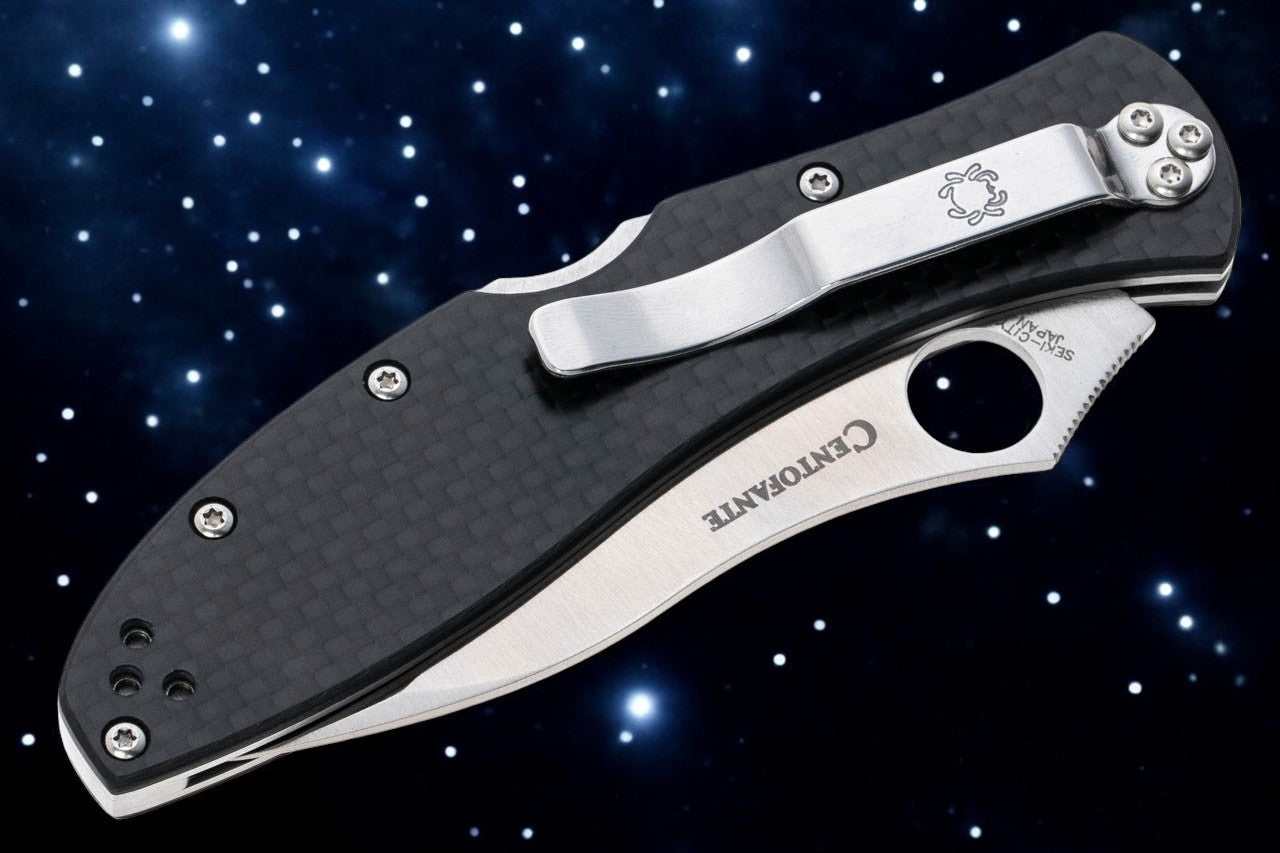 Spyderco Centofante 3 - Distributor Exclusive - Carbon Fiber - Satin Cru-Wear Blade