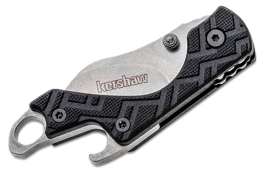 Kershaw 1025 Cinder Keychain Folding Knife 1.4" Stonewashed Blade, Zytel Handles - 1025X