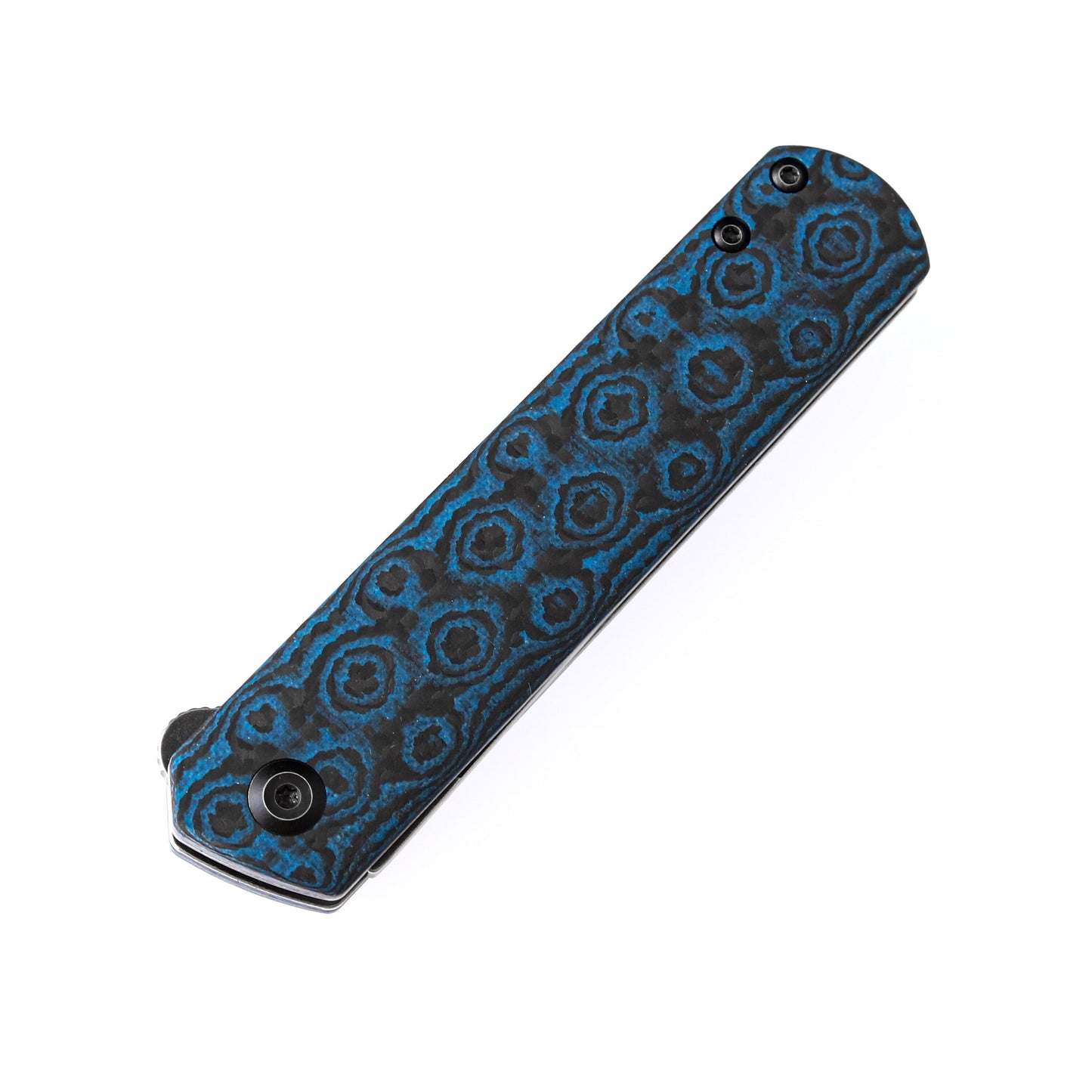 Kansept Knives Foosa Slip Joint Knife Black/Blue Rose Carbon Fiber (3" Black SW)