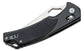 SRM Knives 9202 Folding Knife 3.54" D2 Satin Trailing Point Blade, Black G10 Handles