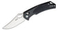 SRM Knives 9202 Folding Knife 3.54" D2 Satin Trailing Point Blade, Black G10 Handles