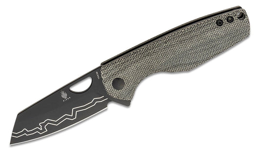 Kizer Cutlery Vanguard Sparrow Flipper Knife 2.99" 154CM Black Sheepsfoot Blade, Black Micarta Handles - V3628C1