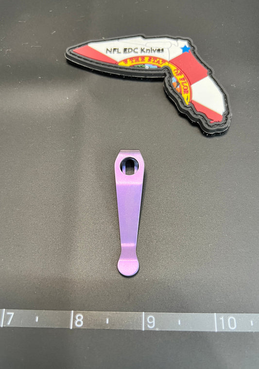 Titanium Deep Carry Pocket Clip Anodized Light Purple - Spyderco Wire Clip Replacement