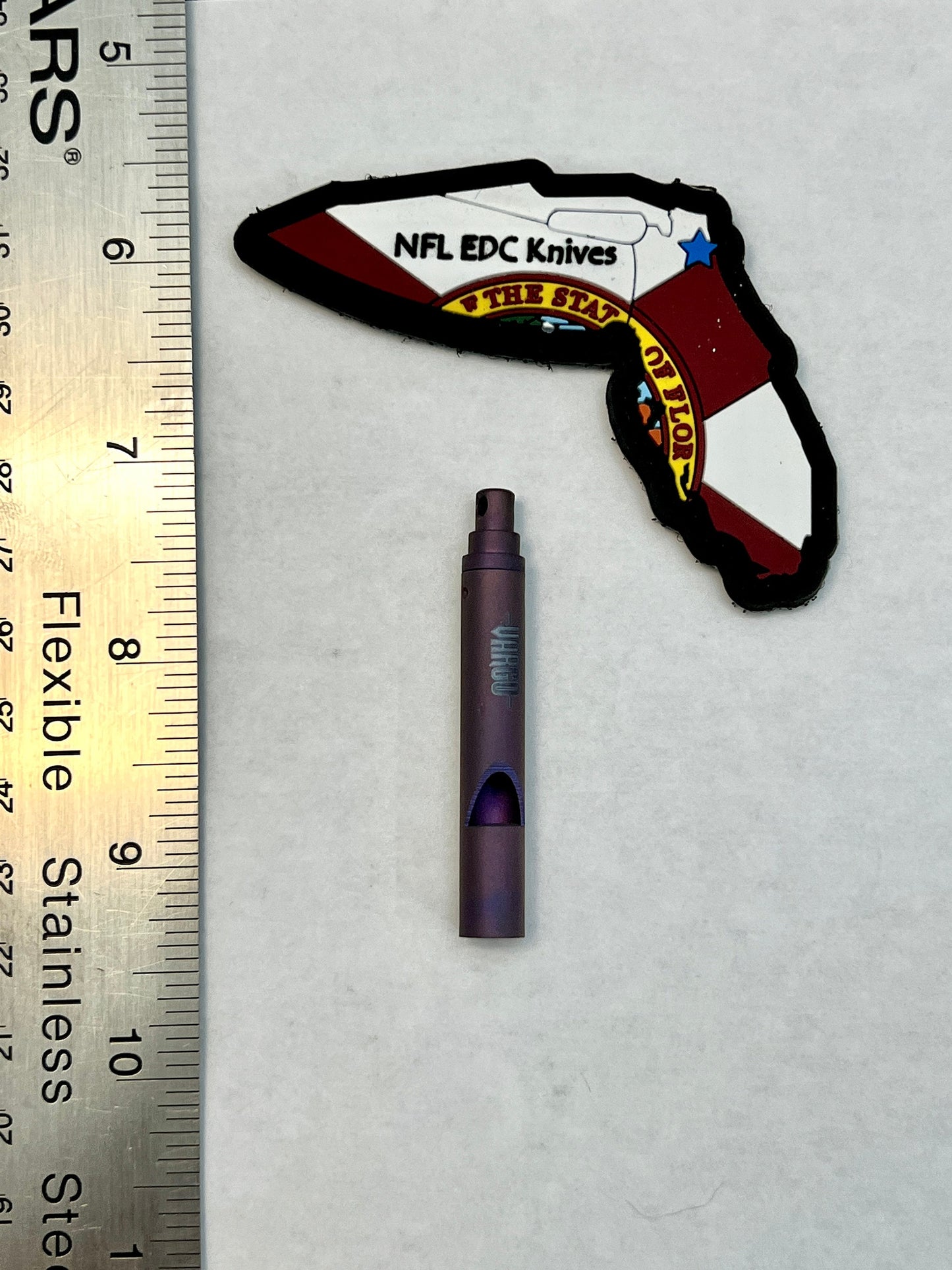 NFL_EDC_Knives Custom Tactical Purple Anodized Vargo 416 Outdoors Titanium Emergency Whistle