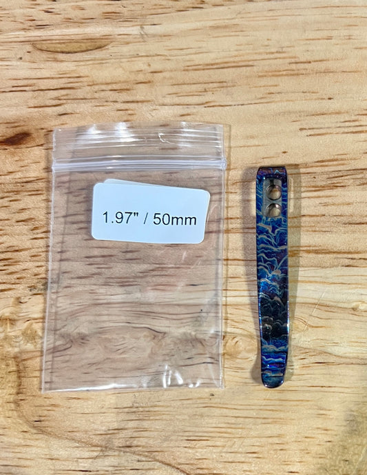 CIVIVI Flamed Titanium Deep Carry Pocket Clip with Recessed Screw Hole - 1.97"/50MM